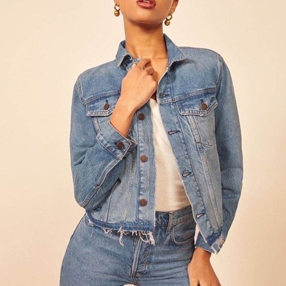 Reformation 80's Structured Denim Jacket - Picture 6 of 7